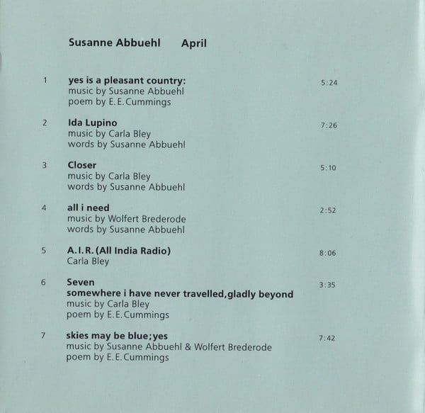 Susanne Abbuehl April-CD, CDs, Historia Nuestra