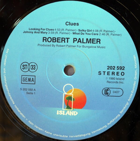 Robert Palmer Clues LP, Vinilos, Historia Nuestra