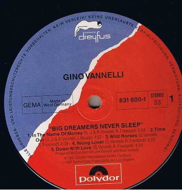 Gino Vannelli Big Dreamers Never Sleep LP, Vinilos, Historia Nuestra