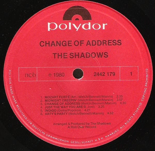 The Shadows Change Of Address LP, Vinilos, Historia Nuestra