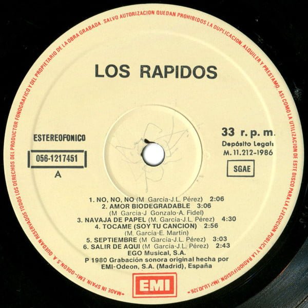 Los Rápidos Rápidos LP, Vinilos, Historia Nuestra