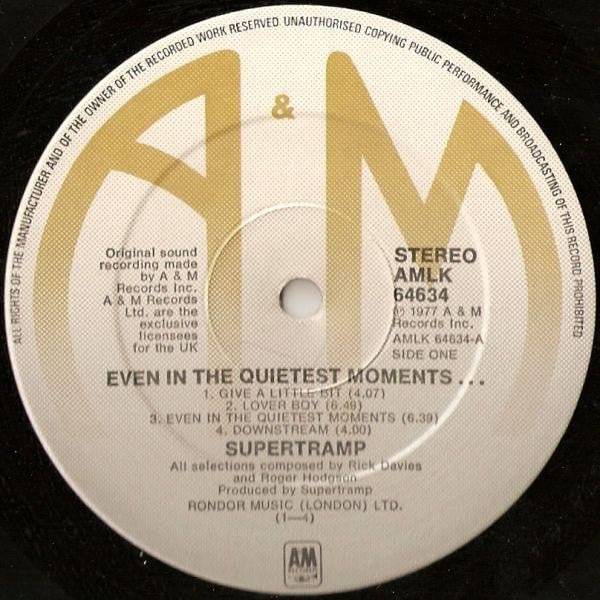 Supertramp Even In The Quietest Moments... Vinyl, LP, Vinilos, Historia Nuestra
