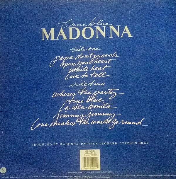 Madonna True Blue LP, Vinilos, Historia Nuestra
