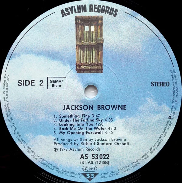 Jackson Browne Jackson Browne LP, Vinilos, Historia Nuestra