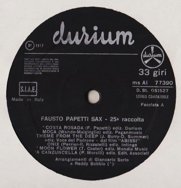 Fausto Papetti 25ª  Raccolta-LP, Vinilos, Historia Nuestra