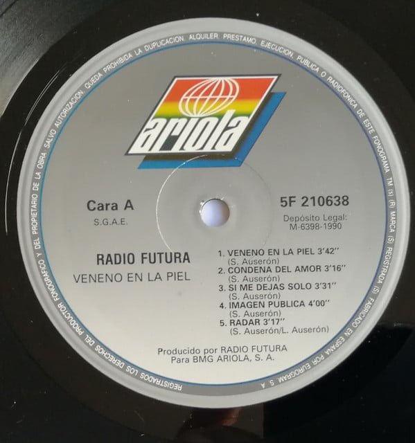 Radio Futura Veneno En La Piel LP, Vinilos, Historia Nuestra