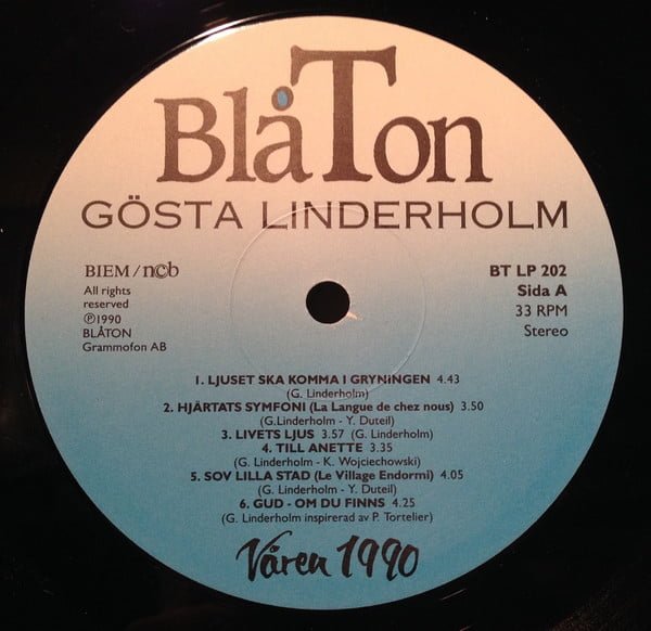 Gösta Linderholm Våren 1990 LP, Vinilos, Historia Nuestra