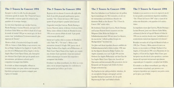 Tibor Rudas presents Carreras* - Domingo* - Pavarotti* With Mehta* The 3 Tenors In Concert 1994-CD, CDs, Historia Nuestra