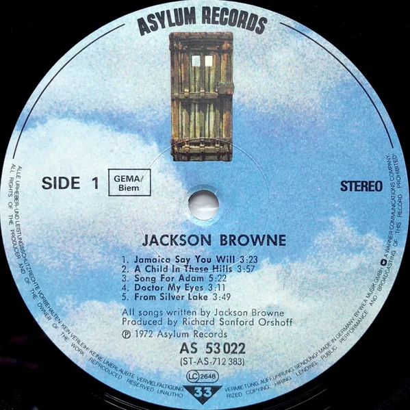 Jackson Browne Jackson Browne LP, Vinilos, Historia Nuestra