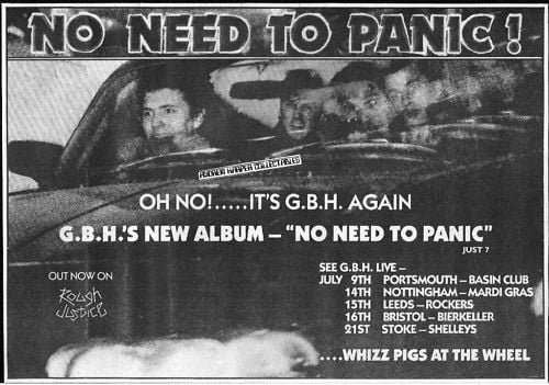 G.B.H. No Need To Panic LP, Vinilos, Historia Nuestra