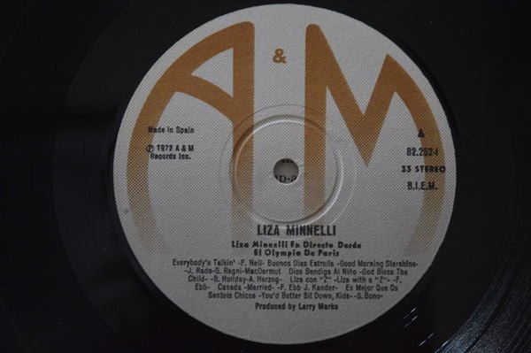 Liza Minnelli En Directo Dede El Olympia de Paris LP, Vinilos, Historia Nuestra