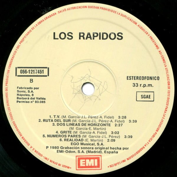 Los Rápidos Rápidos LP, Vinilos, Historia Nuestra