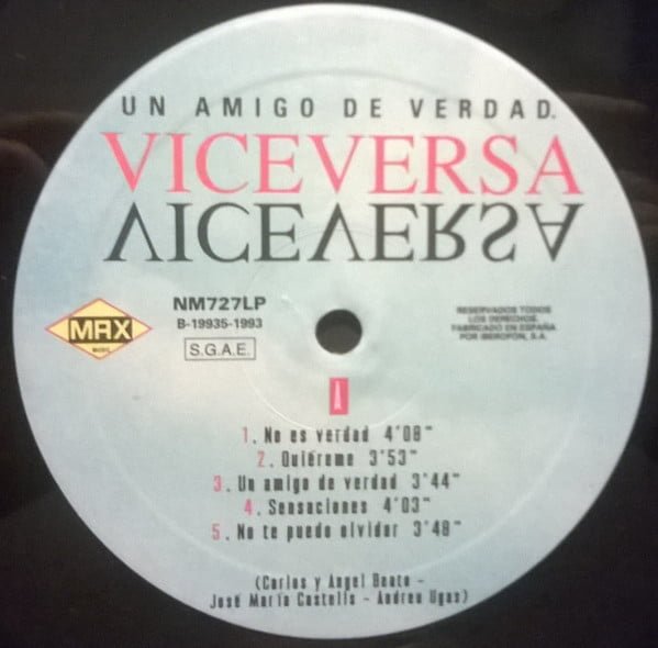 Viceversa (2) Un Amigo De Verdad LP, Vinilos, Historia Nuestra