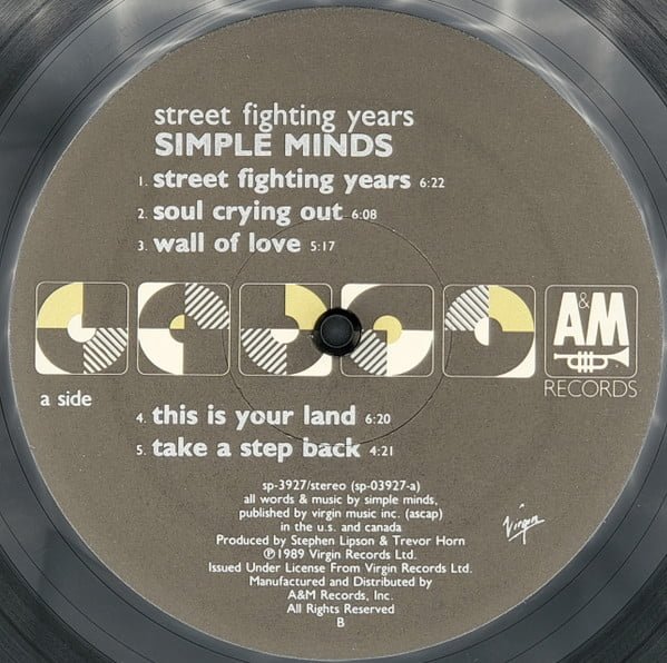 Simple Minds Street Fighting Years-LP, Vinilos, Historia Nuestra