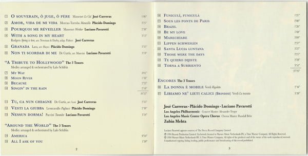 Tibor Rudas presents Carreras* - Domingo* - Pavarotti* With Mehta* The 3 Tenors In Concert 1994-CD, CDs, Historia Nuestra