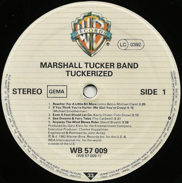 The Marshall Tucker Band Tuckerized LP, Vinilos, Historia Nuestra