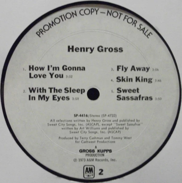 Henry Gross Henry Gross-LP, Vinilos, Historia Nuestra