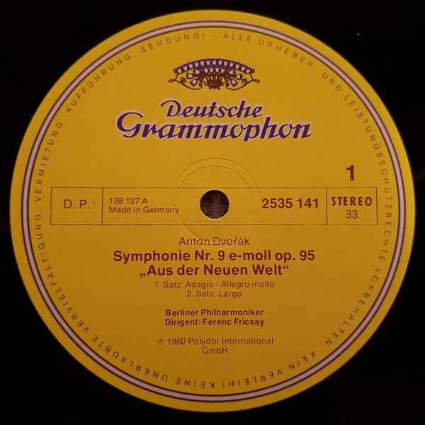 Dvořák*, Berlin Philharmonic  Symphonie Nr. 9  "From The New World" LP, Vinilos, Historia Nuestra