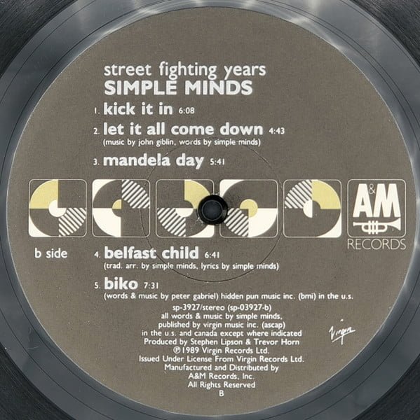 Simple Minds Street Fighting Years-LP, Vinilos, Historia Nuestra