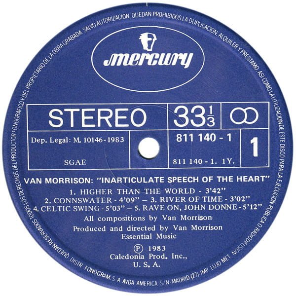 Van Morrison Inarticulate Speech Of The Heart-LP, Vinilos, Historia Nuestra