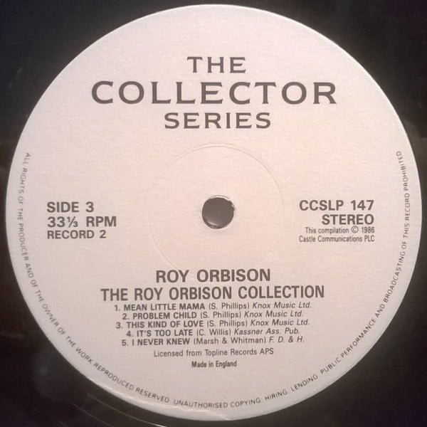 Roy Orbison The Roy Orbison Collection-2xLP, Vinilos, Historia Nuestra