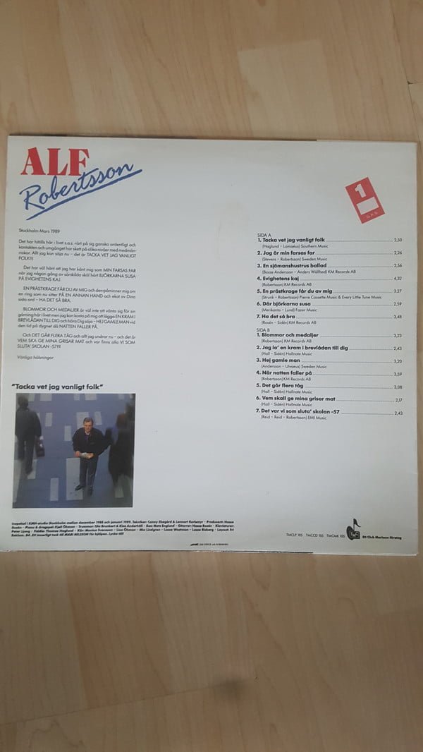Alf Robertson Tacka Vet Jag Vanligt Folk LP, Vinilos, Historia Nuestra
