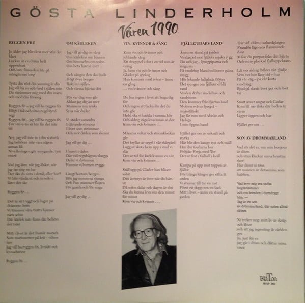 Gösta Linderholm Våren 1990 LP, Vinilos, Historia Nuestra