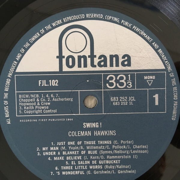 Coleman Hawkins Swing! LP, Vinilos, Historia Nuestra