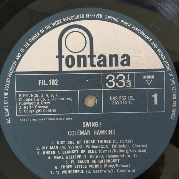 Coleman Hawkins Swing! LP, Vinilos, Historia Nuestra