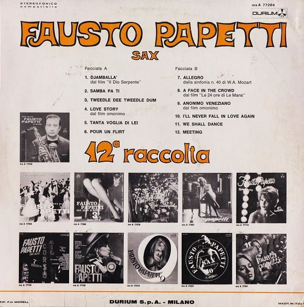 Fausto Papetti 12ª Raccolta-LP, Vinilos, Historia Nuestra
