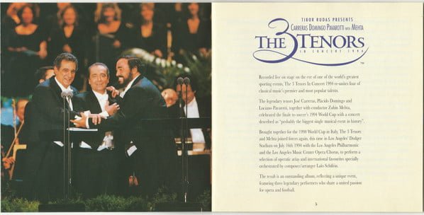 Tibor Rudas presents Carreras* - Domingo* - Pavarotti* With Mehta* The 3 Tenors In Concert 1994-CD, CDs, Historia Nuestra