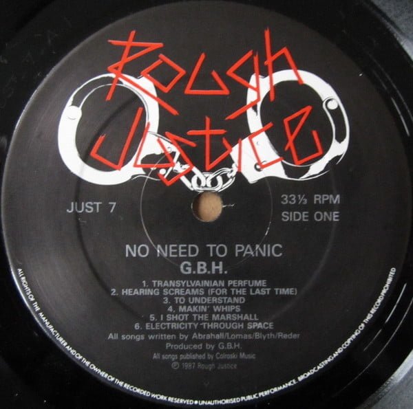 G.B.H. No Need To Panic LP, Vinilos, Historia Nuestra