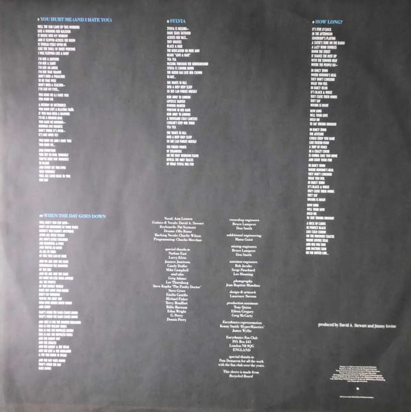 Eurythmics We Too Are One-LP, Vinilos, Historia Nuestra