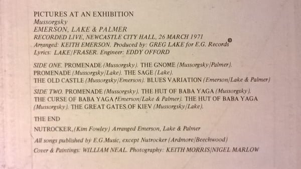 Emerson, Lake & Palmer - Mussorgsky* Pictures At An Exhibition-LP, Vinilos, Historia Nuestra