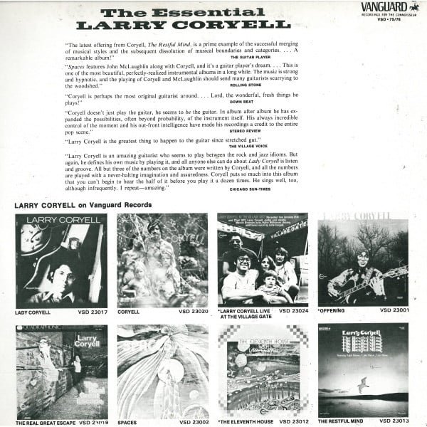 Larry Coryell The Essential LP, Vinilos, Historia Nuestra