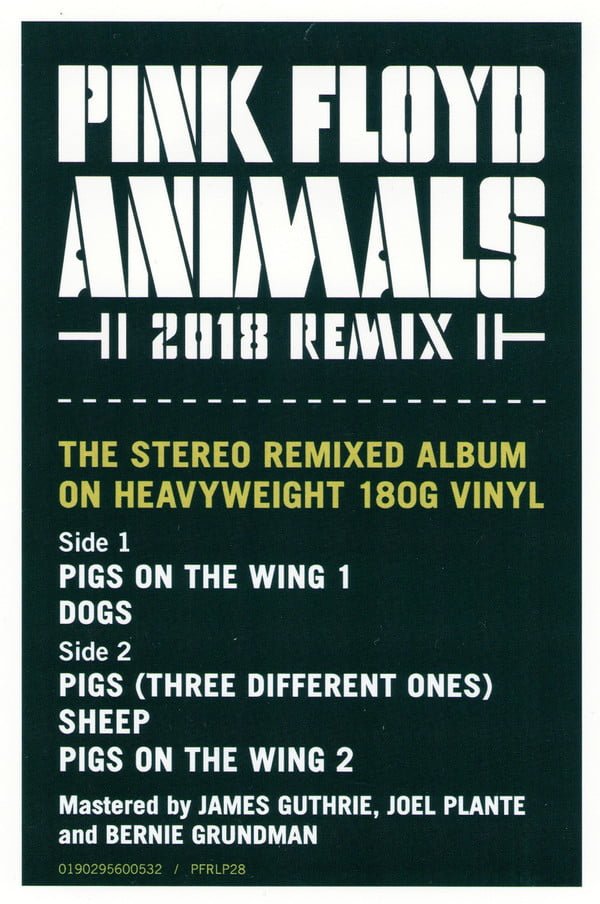 Pink Floyd Animals (2018 Remix)-LP, Vinilos, Historia Nuestra