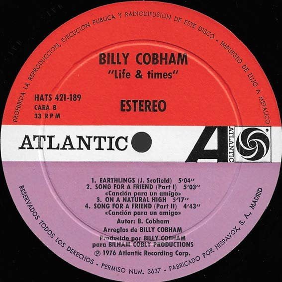 Billy Cobham Life & Times Vinyl, LP, Vinilos, Historia Nuestra