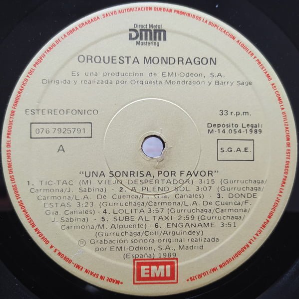 Orquesta Mondragón Una Sonrisa, Por Favor LP, Vinilos, Historia Nuestra