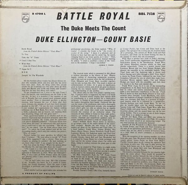 Duke Ellington And Count Basie Battle Royal, The Duke Meets The Count Vinyl, LP, Mono, Vinilos, Historia Nuestra