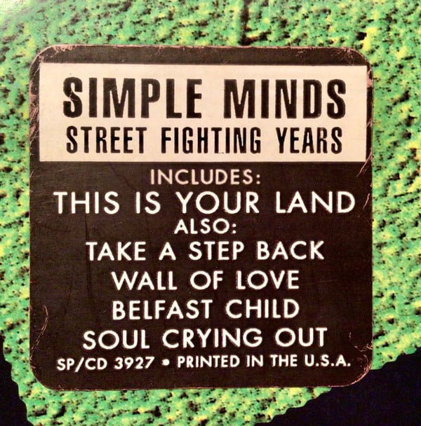 Simple Minds Street Fighting Years-LP, Vinilos, Historia Nuestra