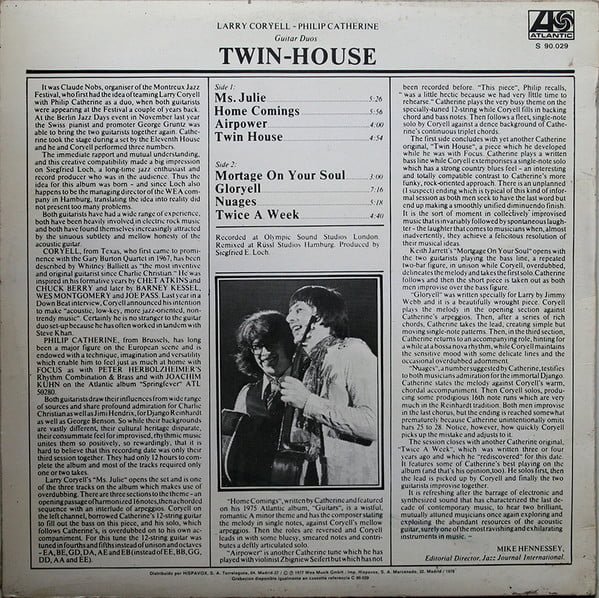 Larry Coryell & Philip Catherine Twin-House-LP, Vinilos, Historia Nuestra