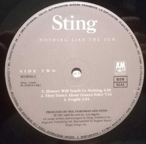 Sting ...Nothing Like The Sun-2xLP, Vinilos, Historia Nuestra