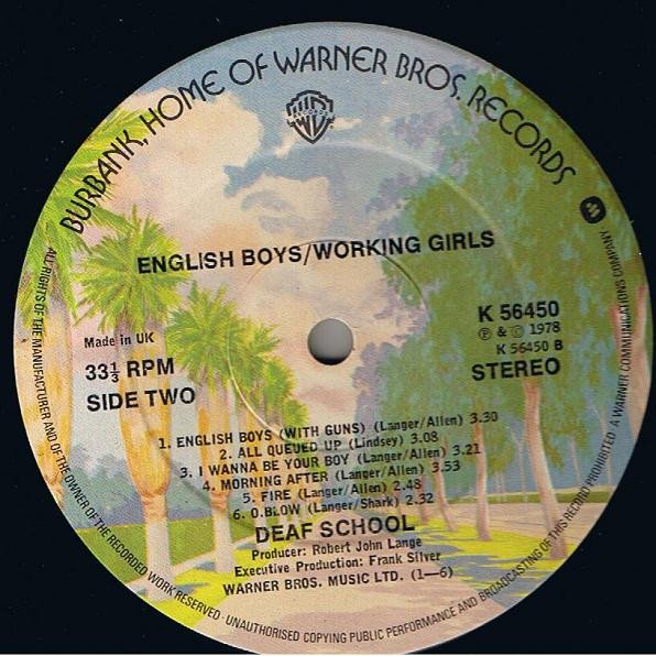 Deaf School English Boys/Working Girls-LP, Vinilos, Historia Nuestra