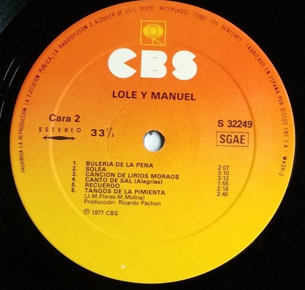 Lole Y Manuel Lole Y Manuel-LP, Vinilos, Historia Nuestra