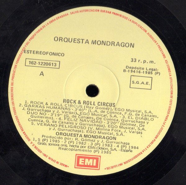 Orquesta Mondragón Rock & Roll Circus-2xLP, Vinilos, Historia Nuestra