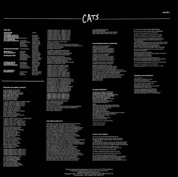 Andrew Lloyd Webber Cats (Nederlandstalige Versie)-2xLP, Vinilos, Historia Nuestra