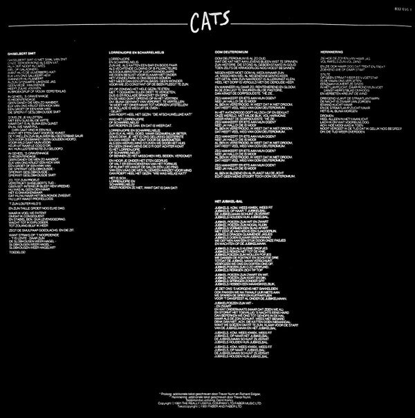 Andrew Lloyd Webber Cats (Nederlandstalige Versie)-2xLP, Vinilos, Historia Nuestra