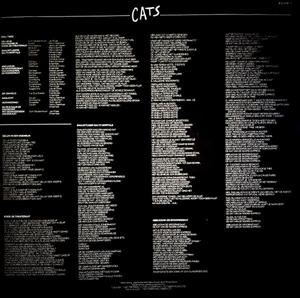 Andrew Lloyd Webber Cats (Nederlandstalige Versie)-2xLP, Vinilos, Historia Nuestra