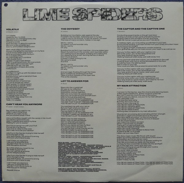 Lime Spiders* Volatile-LP, Vinilos, Historia Nuestra