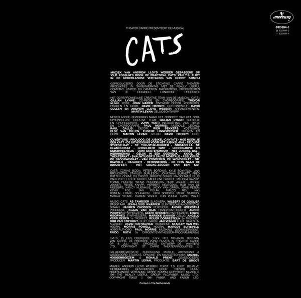 Andrew Lloyd Webber Cats (Nederlandstalige Versie)-2xLP, Vinilos, Historia Nuestra